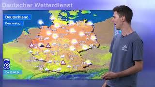 01052024 Unwetterinformation  Deutscher Wetterdienst DWD [upl. by Araeic]