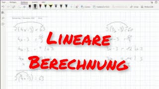 Lineare Berechnung [upl. by Ollie]