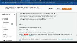 Developing on AWSLab 4 Python  Develop Solutions Using AWS Lambda [upl. by Htebazil900]