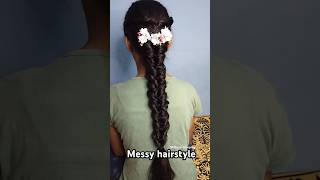 Messy hairstyle ☺️💗 hair hairstyle hairstilist hairstyletutorial haircare hairstyles viral [upl. by Perr]