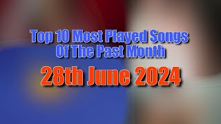 Top 10 Most Played Songs Of The Past Month 28th June 2024  Eddies Music Stats [upl. by Setiram]