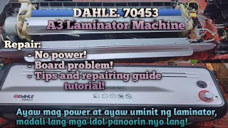 DAHLE 70453 A3 Size Laminator Machine  Repair No Power [upl. by Otreblif249]