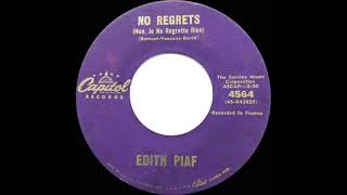 1961 Edith Piaf  No Regrets Non Je Ne Regrette Rien Englishlanguage version [upl. by Henghold]