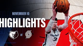 Memphis Grizzlies Highlights vs Portland Trail Blazers [upl. by Dallon]