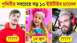 পৃথিবীর সবচেয়ে সেরা ইউটিউব চ্যানেল কোনটি  😱😱  Top 10 Most Richest YouTuber in the world [upl. by Neirol]