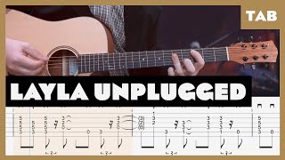 Eric Clapton  Layla Unplugged Acoustic  Guitar Tab  Lesson  Cover  Tutorial  Donner [upl. by Mccomb]