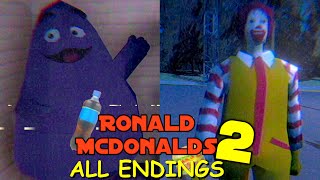 Ronald McDonalds 2 Full Game amp All 4 Endings Gameplay [upl. by Eneleoj]