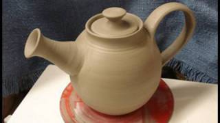 Throwing  making a clay pottery tea pot on the wheel how to make demo [upl. by Lledner258]