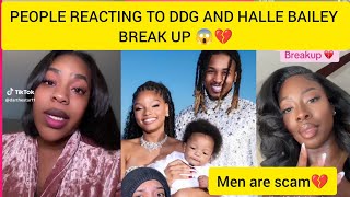 PEOPLE REACTING TO DDG AND HALLE BAILEY BREAK UP 😱💔 TikTok compilation [upl. by Honoria]