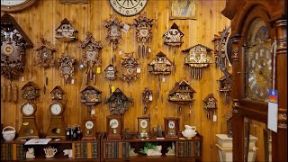 Champs Clock Shop at 4PM Chimes of 1000 Clocks Event [upl. by Murrell516]