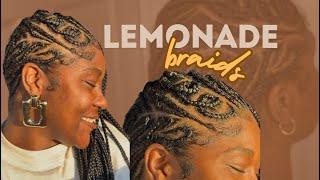 📍TRENDY BRAID STYLES  Do it yourself LEMONADE BRAIDS [upl. by Ezaria]