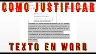 Como JUSTIFICAR un TEXTO en Word [upl. by Emirej899]