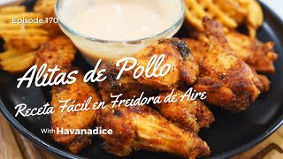 Cómo Hacer Alitas de Pollo y Papas Fritas en Freidora de Aire  havanadice [upl. by Annahsal]