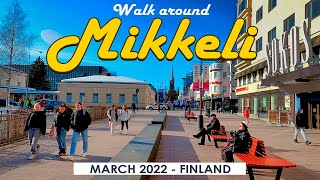 Walk around Mikkeli March 2022 Finland 4K [upl. by Omoj]