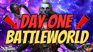 BATTLEWORLD GUIDE  SIEGE DAY 1 NORMAL  MARVEL Strike Force  MSF [upl. by Ellirehs]