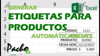 Generar etiquetas automáticas para productos según cantidad deseada  Microsoft Excel [upl. by Everara754]