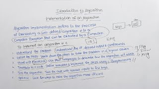 Implementation of an algorithm  How do you implement an algorithm in programming Kannada [upl. by Nekal]