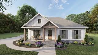 MODERN FARMHOUSE PLAN 04100240 WITH INTERIOR [upl. by Drofwarc]