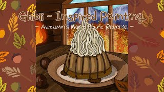 Ghibliinspired Autumn Dessert Mont Blanc painting🌰  Procreate Timelapse [upl. by Giulio]