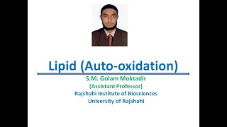 Lipid Autooxidation [upl. by O'Driscoll344]