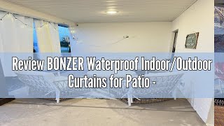 Review BONZER Waterproof IndoorOutdoor Curtains for Patio  Thermal Insulated Sun Blocking Grommet [upl. by Tioneb565]