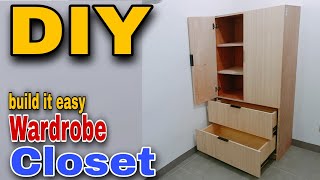 DIY  Wardrobe Closet Paano Gumawa ng Wardrobe closet na may Drawer  easy to build  Chitman [upl. by Pooley]