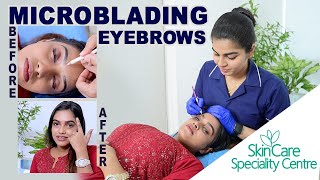 MICROBLADING EYEBROWS STEP BY STEP BeforeAfter in Malayalam [upl. by Aihsem]