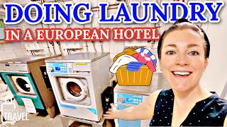 HOW TO USE HOTEL LAUNDRY MACHINES IN EUROPE  FULL TUTORIAL FOR A GUEST WASHER amp DRYER IN PARIS [upl. by Huebner]