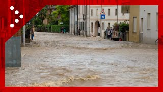 Alluvione nel trevigiano strade invase dallacqua a Bessica di Loria [upl. by Koslo60]