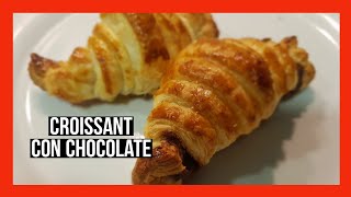 CROISSANT de hojaldre con NUTELLA Con 3 ingredientes  😋😋😋 [upl. by Boyer514]