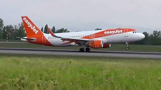 Basel Mulhouse euro airport Easyjet switzerland A320 landing coming from Ajaccio Corsica [upl. by Dove]