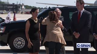 Kamala Harris arrives airport Portsmouth New Hampshire 942024 [upl. by Ettigirb]