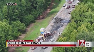 5 people killed due to crash on I95 near Kenly NCSHP [upl. by Telimay225]