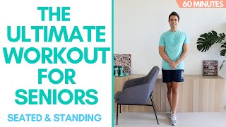 Full Body Workout For Seniors  60 Minutes Seated and Standing [upl. by Brunk774]