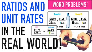 Ratios and Unit Rate Examples and Word Problems [upl. by Dahaf]