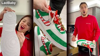 When Mum Surprises Dad with Christmas Trainers 🤣🎄 [upl. by Anaerda]