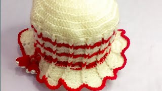 crochet cap for baby girl cap howtocrochet diycroshia pattern tutorial क्रोशै लड़की टोपी [upl. by Eirffej321]