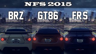 Subaru BRZ Premium vs Toyota GT86 vs Scion FRS  NFS 2015 Drag Race [upl. by Rhines]