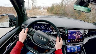 2022 Jeep Grand Wagoneer Obsidian  POV Test Drive Binaural Audio [upl. by Marie-Jeanne]