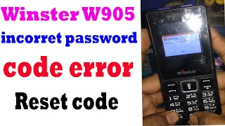 Winster W905 Reset Code Incorrect Password Solution Code Error SolutionHard Reset Winster W905 [upl. by Akemat935]