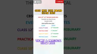 CBSE 10TH 12TH BOARD EXAM 2025  THEORY amp PRACTICAL EXAM DATES 📅 cbse cbseboard [upl. by Imoyik63]