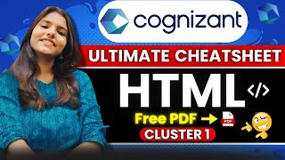 Cognizant Cluster 1 Technical Assessment HTML CheatSheet cluster1cognizant cognizantgencquestions [upl. by Zrike]