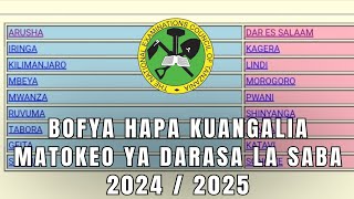 TAZAMA MATOKEO YA DARASA LA SABA 2024 2025 HAYA HAPA PSLE 2024 NECTA Results [upl. by Arykahs]