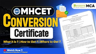 MAH MCACET 2024 What Is Conversion Certificate  How To Get  CAP Round [upl. by Inaniel]