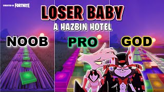 A Hazbin Hotel  Loser Baby  Noob vs Pro vs God Fortnite Music Blocks Cover [upl. by Tolmann143]