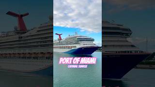 PORT OF MIAMI SAIL AWAY Carnival Sunrise 🛳️🌊 travel shorts cruise carnivalsunrise sailaway [upl. by Aderb]