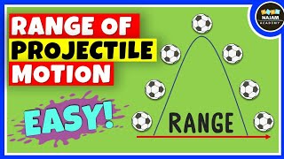 Range of a Projectile in Projectile Motion  Physics [upl. by Adnawuj]