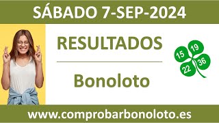 Resultado del sorteo Bonoloto del sabado 7 de septiembre de 2024 [upl. by Natsirt]