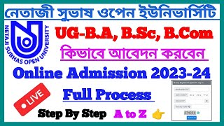 NSOU Online Admission 202324 Full Process Step By Step  UG Online Admission Live Full Process NSOU [upl. by Phillipp]