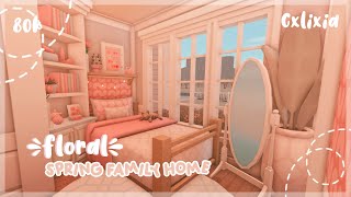 Floral Spring Aesthetic Family Home Exterior💐 Bloxburg House Build [upl. by Brader]